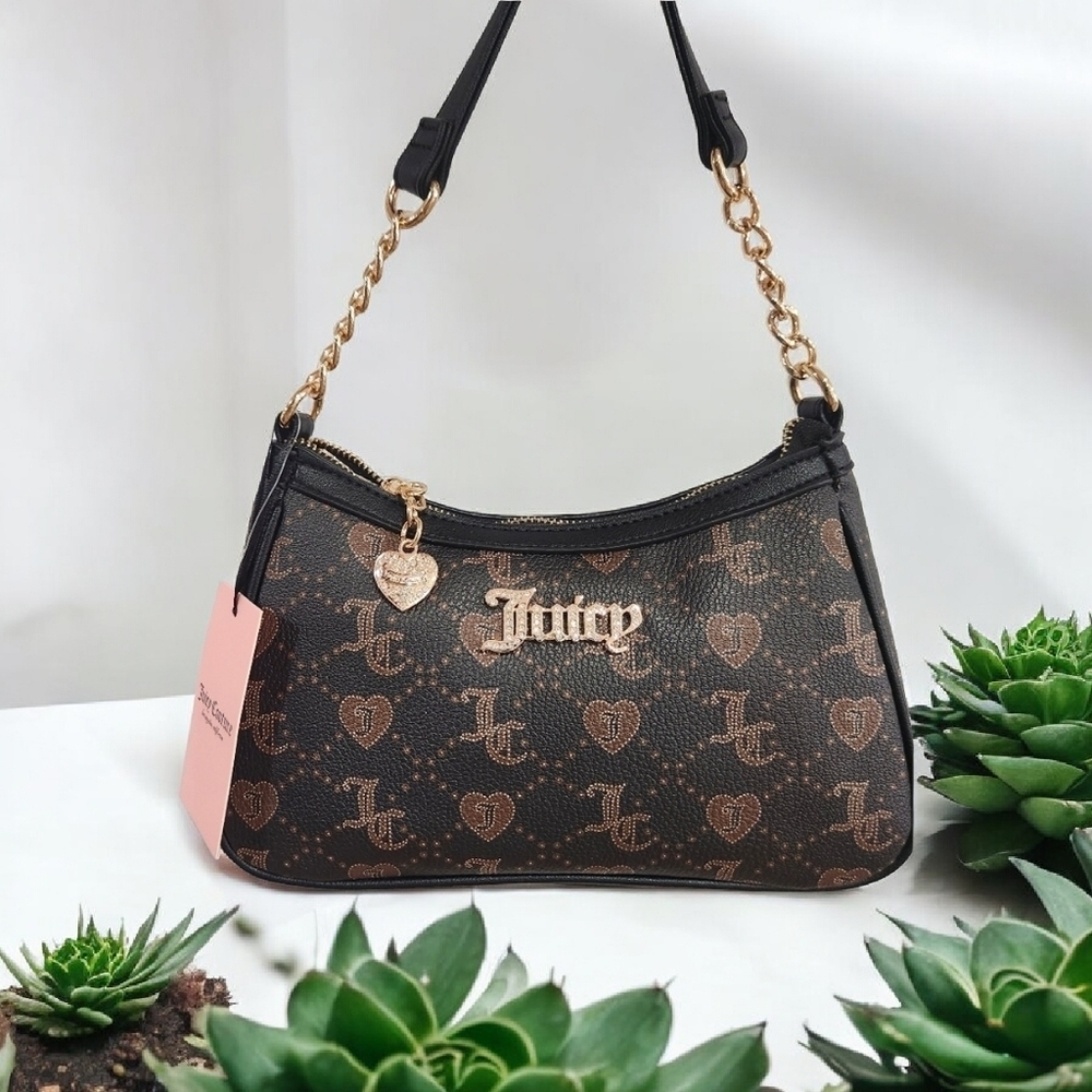 🤎▪️Juicy Couture▪️ Juicy Forever taupe/ Liquorice Shoulder Bag